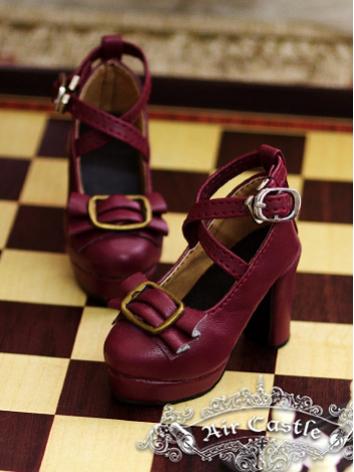 Bjd 1/3 Girl Shoes Pink/White/Chocolate/Wine Retro Lolita Highheels for SD Ball-jointed Doll