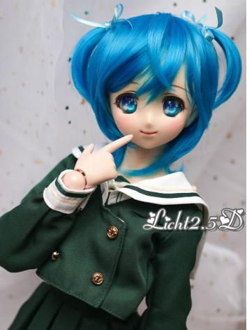 BJD Wig Girl Blue/Black Hai...
