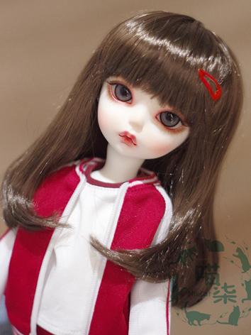 BJD Wig Girl Dark Brown Hair for MSD Size Ball-jointed Doll