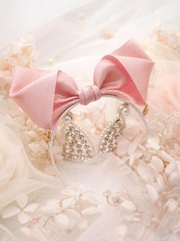 BJD Hair Decoration Pink Bow Hairpin Hairband Stick for SD/MSD Ball-jointed doll