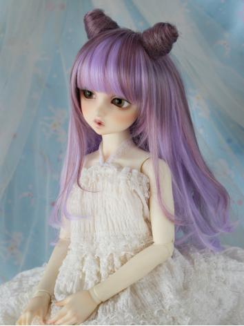 BJD Wig Girl Purple Pink Ha...