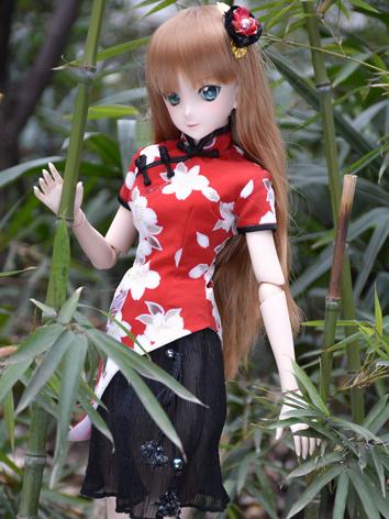BJD Clothes Girl Red Dress ...