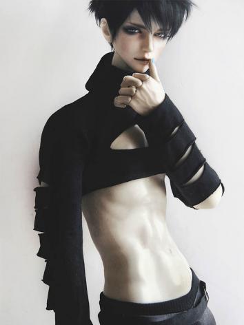 BJD Clothes Boy Black Short T-shirt for SD/MSD/70CM Ball-jointed Doll