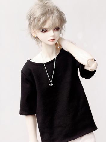 BJD Clothes Boy Black T-shi...