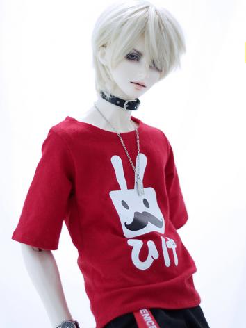 BJD Clothes Red T-shirt Rab...