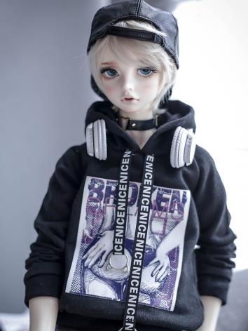 BJD Clothes Black Butt Hood...