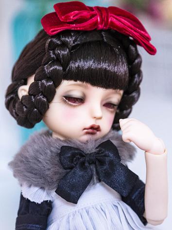 BJD Wig Girl White/Chocolat...