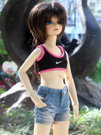 BJD Clothes Blue/Black Jean...