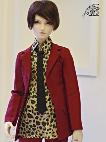 BJD Clothes Wine Red Busine...