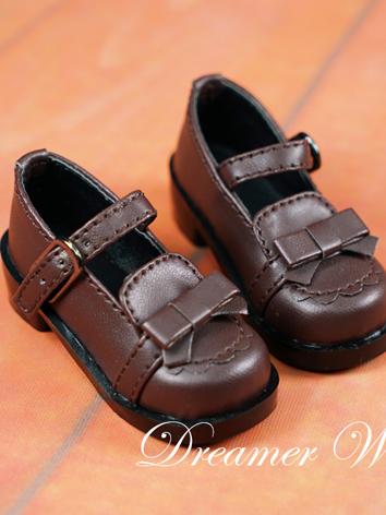 BJD 1/3 1/4 Shoes Girl Female White/Brown Shoes for SD/MSD Ball-jointed Doll