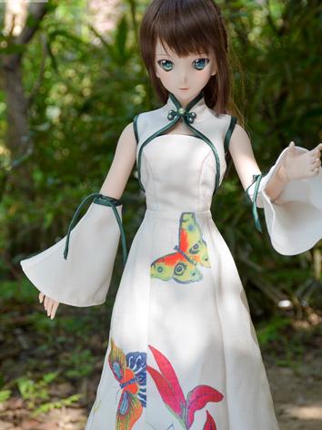BJD Clothes Girl White Dres...