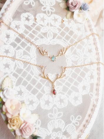BJD Accessaries Decoration  Deerhorn Necklace With Water Drop Zircon  for SD Ball-jointed doll  