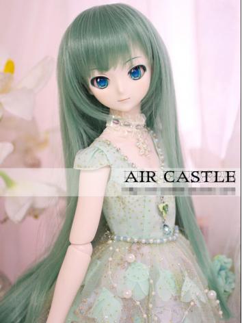 BJD Wig Girl Green Long Str...