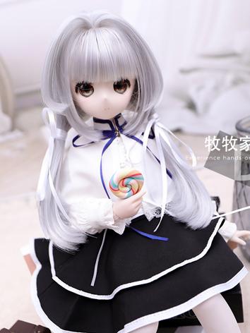 BJD Wig Girl Silver Hair Wi...