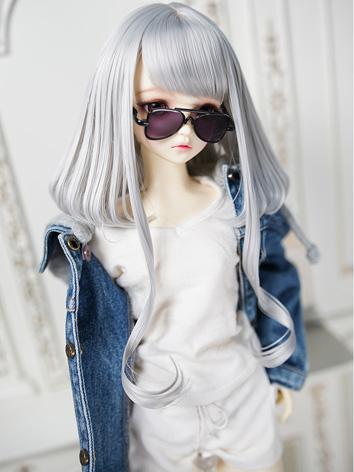 BJD Wig Girl Gray/Golden/Bl...