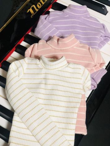 1/3 1/4 Clothes Blue/Green/White/Purple Stripe High neck T-shirt for SD/DD/MSD Size Ball-jointed Doll
