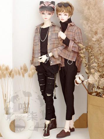 BJD Clothes Brown Grid Shirt for SD/SD13/SD17/70cm  size Ball-jointed Dol