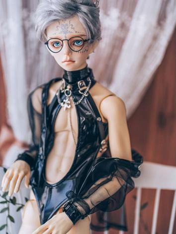 BJD Clothes Boy Black Leath...