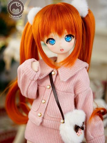 BJD Clothes Girl Pink/Beige Coat Suit for MSD Size Ball-jointed Doll