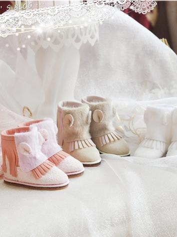 BJD Girl/Female Khaki/White/Pink/Black Snow Boots for YOSD/MSD size Ball-jointed Doll