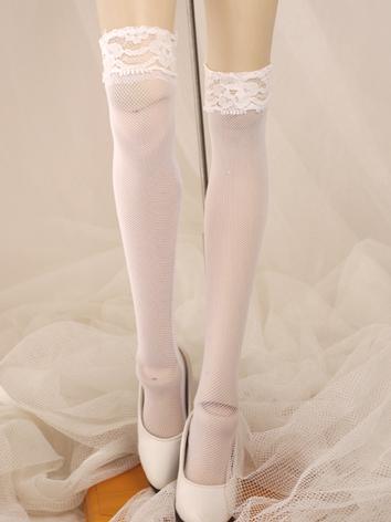 Bjd Socks Girl Lady White/B...