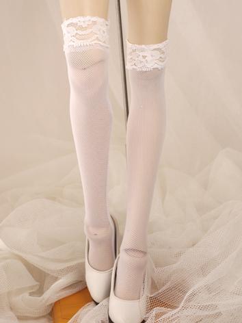 Bjd Socks Girl Lady White/B...