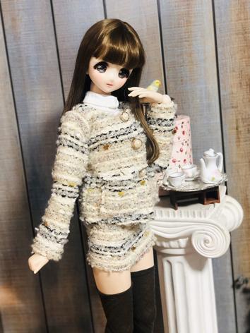 1/3 Girl Clothes Coat Skirt and T-shirt Suit for SD/DD Size Ball-jointed Doll