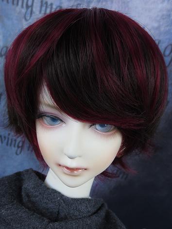 BJD 1/3 1/4 Wig Wine&Black ...