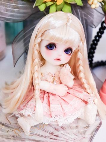 BJD Wig Girl Gold Hair Wig for 1/8 Size Ball-jointed Doll