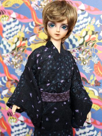 BJD Clothes Boy Black Yukata Kimino Outfit for 70cm/SD/MSD/YOSD size Ball-jointed Doll