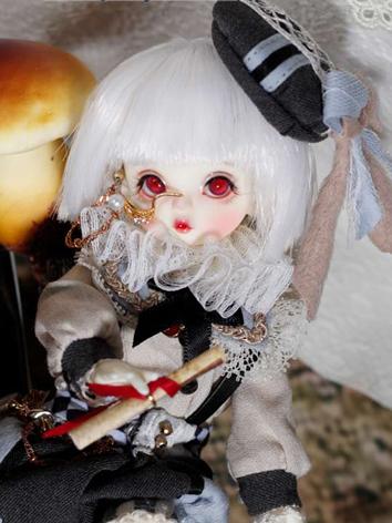 BJD Wig Boy/Girl White Short Hair Wig for 1/8 Size Ball-jointed Doll