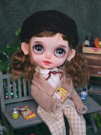 BJD Wig Girl Brown Long Curly Hair Wig【MMD09】 for MSD/YOSD Size Ball-jointed Doll