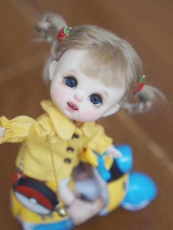 BJD Wig Girl Gold Long Curly Hair Wig for 1/8/MSD Size Ball-jointed Doll