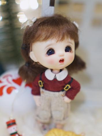 BJD Wig Girl Brown Long Curly Hair Wig for 1/8 Size Ball-jointed Doll	