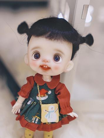 BJD Wig Girl Black Hair Wig for 1/8/YOSD/MSD Size Ball-jointed Doll