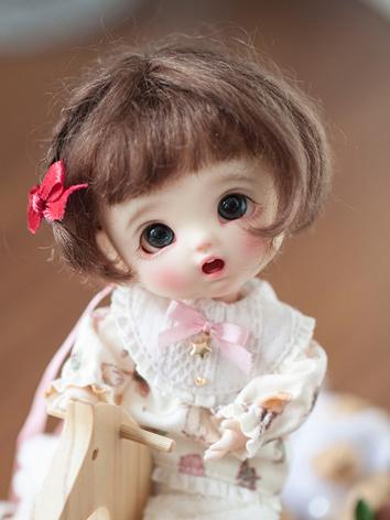 BJD Wig Girl Brown/Gold Hair Wig for 1/8 Size Ball-jointed Doll