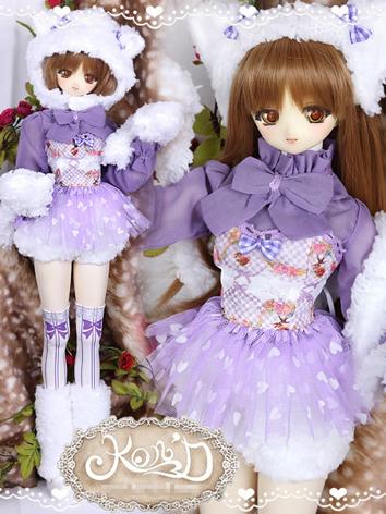 1/3 BJD Clothes Girl Purple Coat and Skirt Suit for SD/DD size Ball-jointed Doll