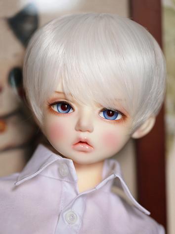 BJD Wig Girl White Short Ha...