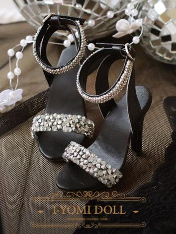 BJD Girl/Boy Shoes Black/White Sandals for SD size Ball-jointed Doll