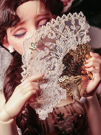 BJD 1/3 SIZE White Lace Fan...