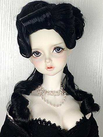 BJD Wig Girl Black/White/Si...