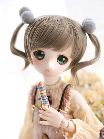 BJD Wig Girl Gray/Brown Hai...