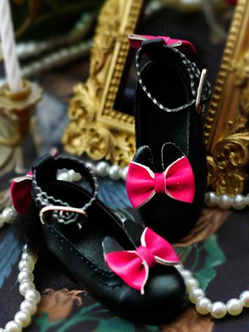 Bjd 1/4 Girl Shoes Black/White Shoes for MSD Size Ball-jointed Doll