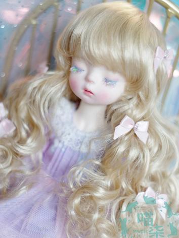 BJD Wig Girl Gold/Blue/Brow...