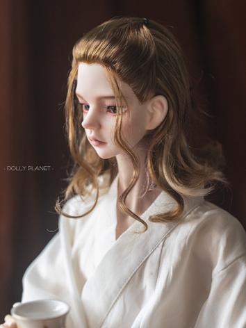 BJD Wig Boy Brown Long Curl...