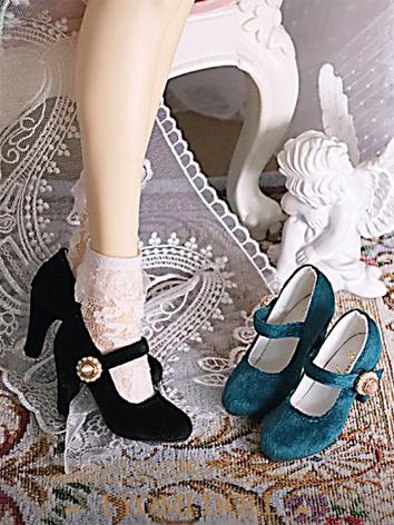 BJD Girl Shoes Black/Green Highheels for SD size Ball-jointed Doll