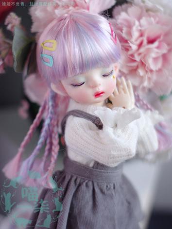 BJD Wig Girl Purple&Pink Br...