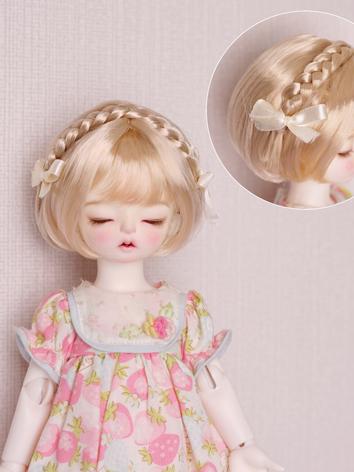BJD Wig Girl Brown/Gold Sho...