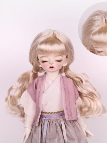 BJD Wig Girl Gold Long Curl...