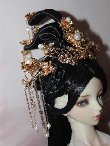 BJD Wig Black Long Hair Anc...